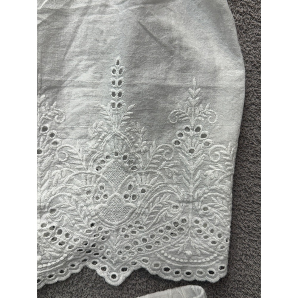 White Eyelet Lace Lounge Set Coquette Cottagecore Shorts Cami In Bloom L - Picture 3 of 9